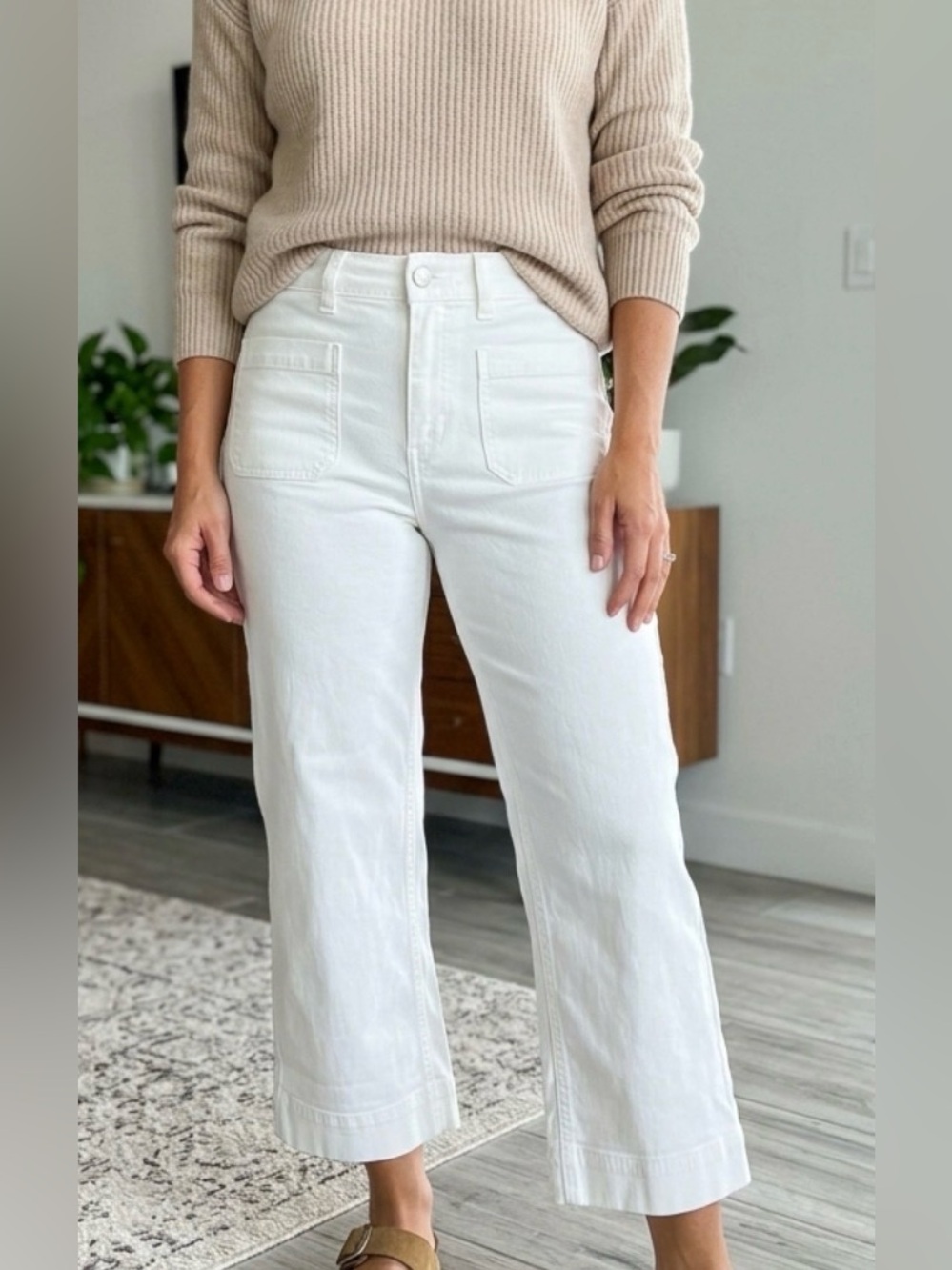 Buffalo David Bitton White Crop High-Rise Jeans